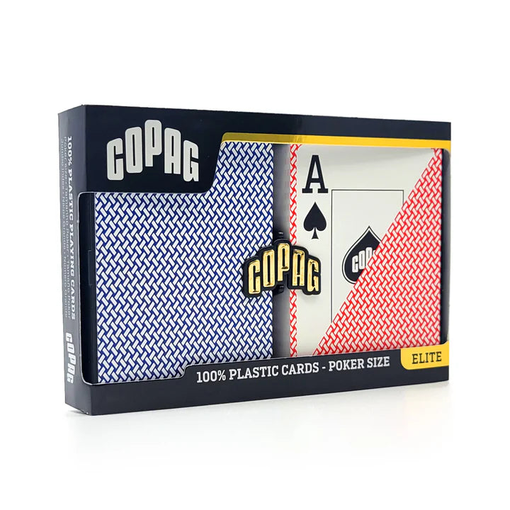 COPAG JEU DE CARTES POKER EN PLASTIQU EXPORT JUMBO ROUGE ET BLEU