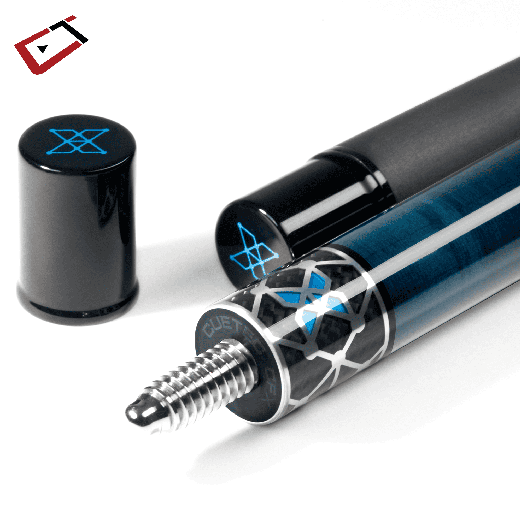 BAGUETTE DE BILLARD CUETEC CYNERGY X LAGOON MARINE ET ARGENT 12.5MM 19OZ