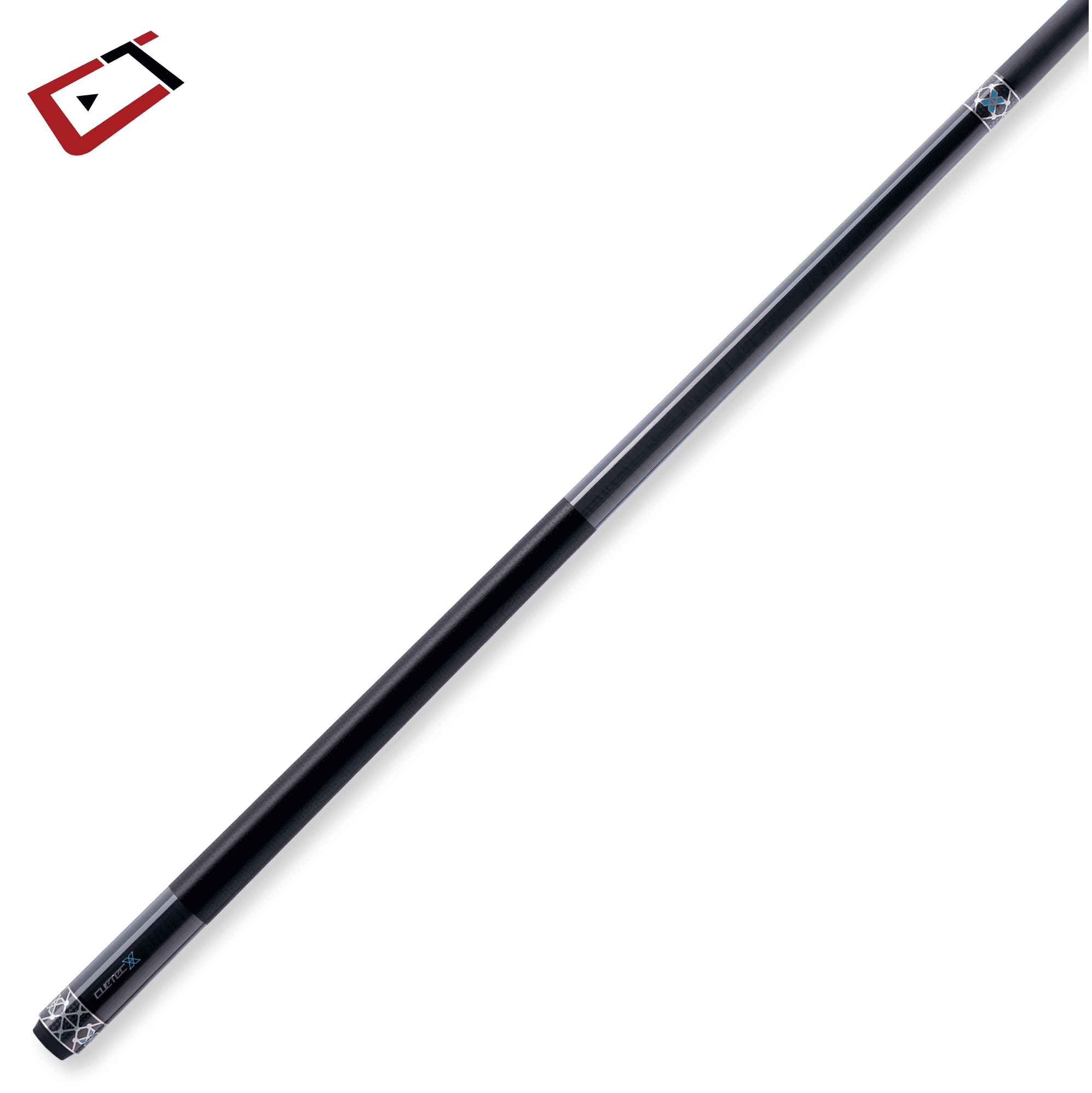 BAGUETTE DE BILLARD CUETEC CYNERGY MARINE ET ARGENT X LAGOON AVEC WRAP EN POLYMÈRE PERFORÉ 12.5MM 19OZ
