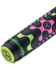 POISON VX BREAK/JUMP CUE WITH VENOM CARBON FIBER SHAFT - GREEN/PINK - TRI-COLOR GTX PATTERN WRAP 13MM 19OZ