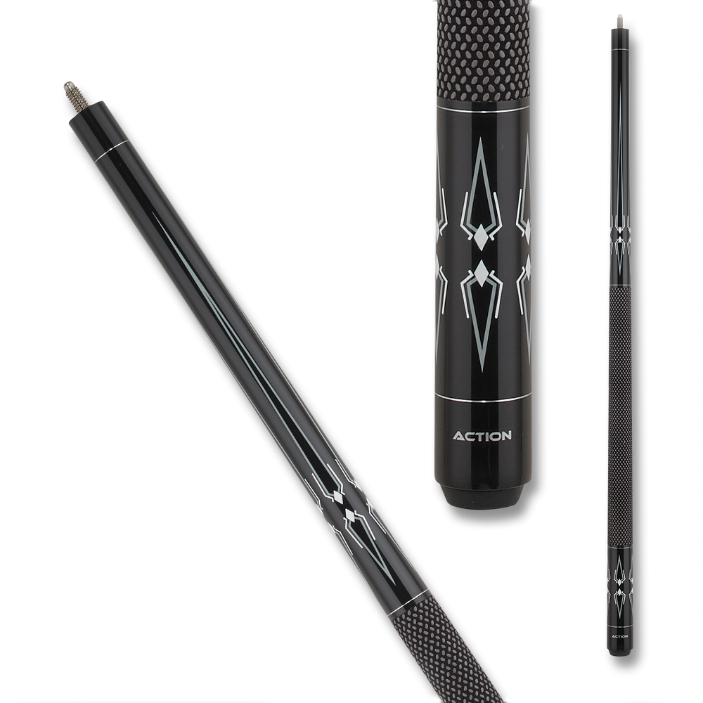 BAGUETTE DE BILLARD ACTION BW24 AVEC GRIP TEC-RELON NOIR ET BLANC 13MM 19OZ