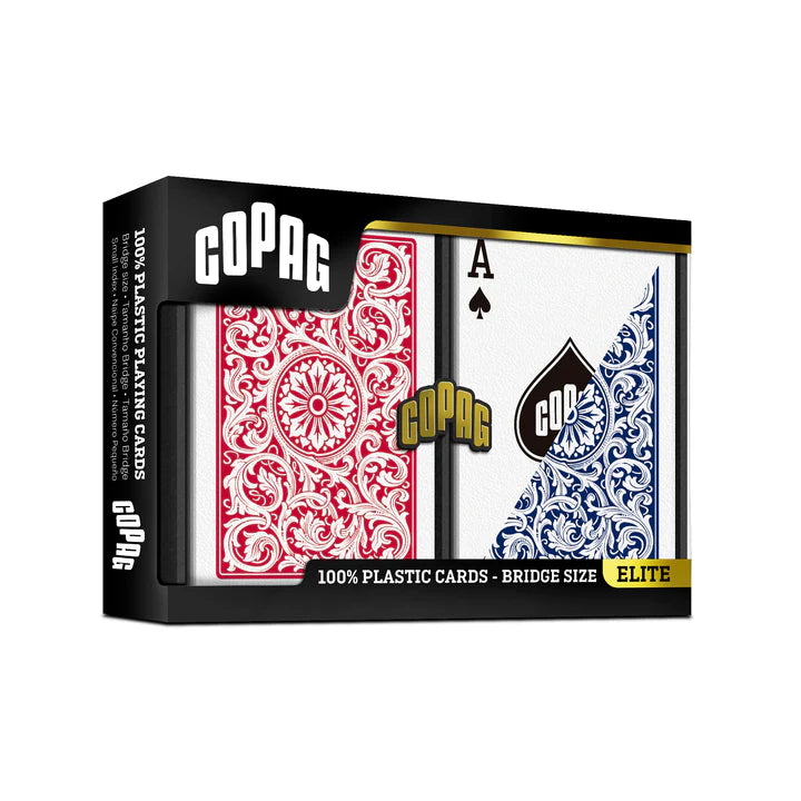 COPAG JEU DE CARTES BRIDGE EN PLASTIQUE MODÈLE 1546 REGULAR ROUGE ET BLEU