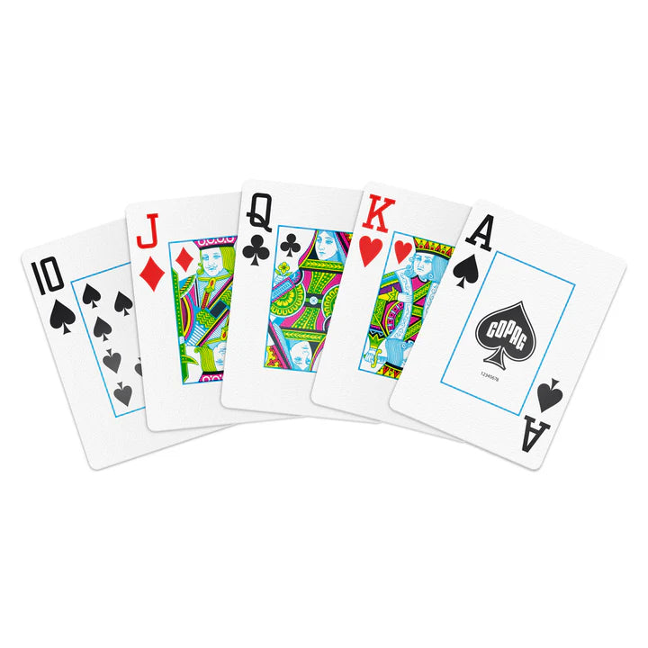 COPAG JEU DE CARTES POKER EN PLASTIQUE NEOTERIC MODÈLE 1546 JUMBO ROUGE ET BLEU ET VERT