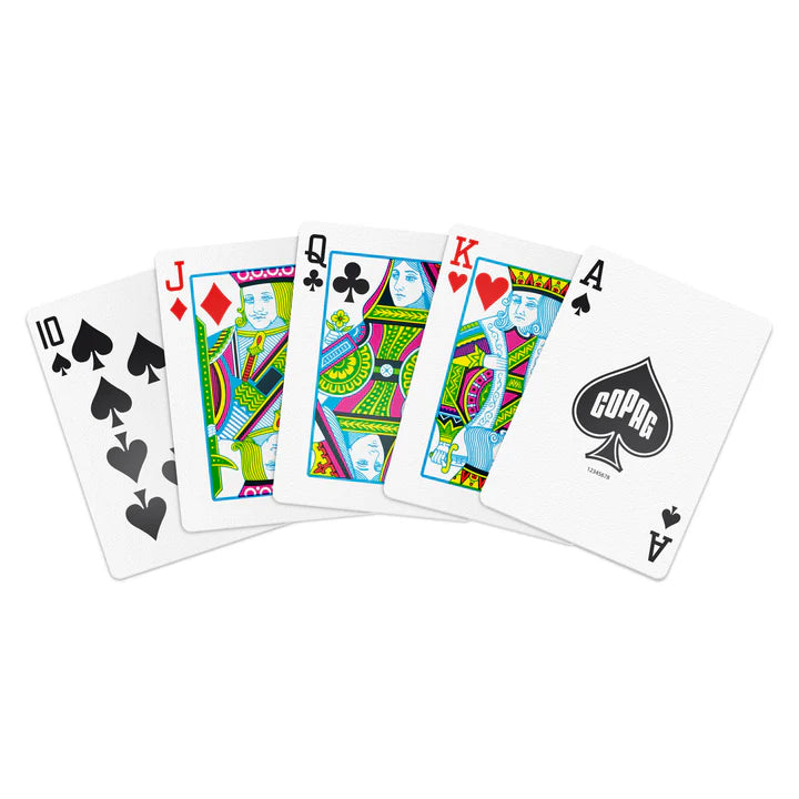 COPAG JEU DE CARTES POKER EN PLASTIQUE NEOTERIC - DOUBLE ENSEMBLE 1546 REGULAR VIOLET ET BLEU ET JAUNE