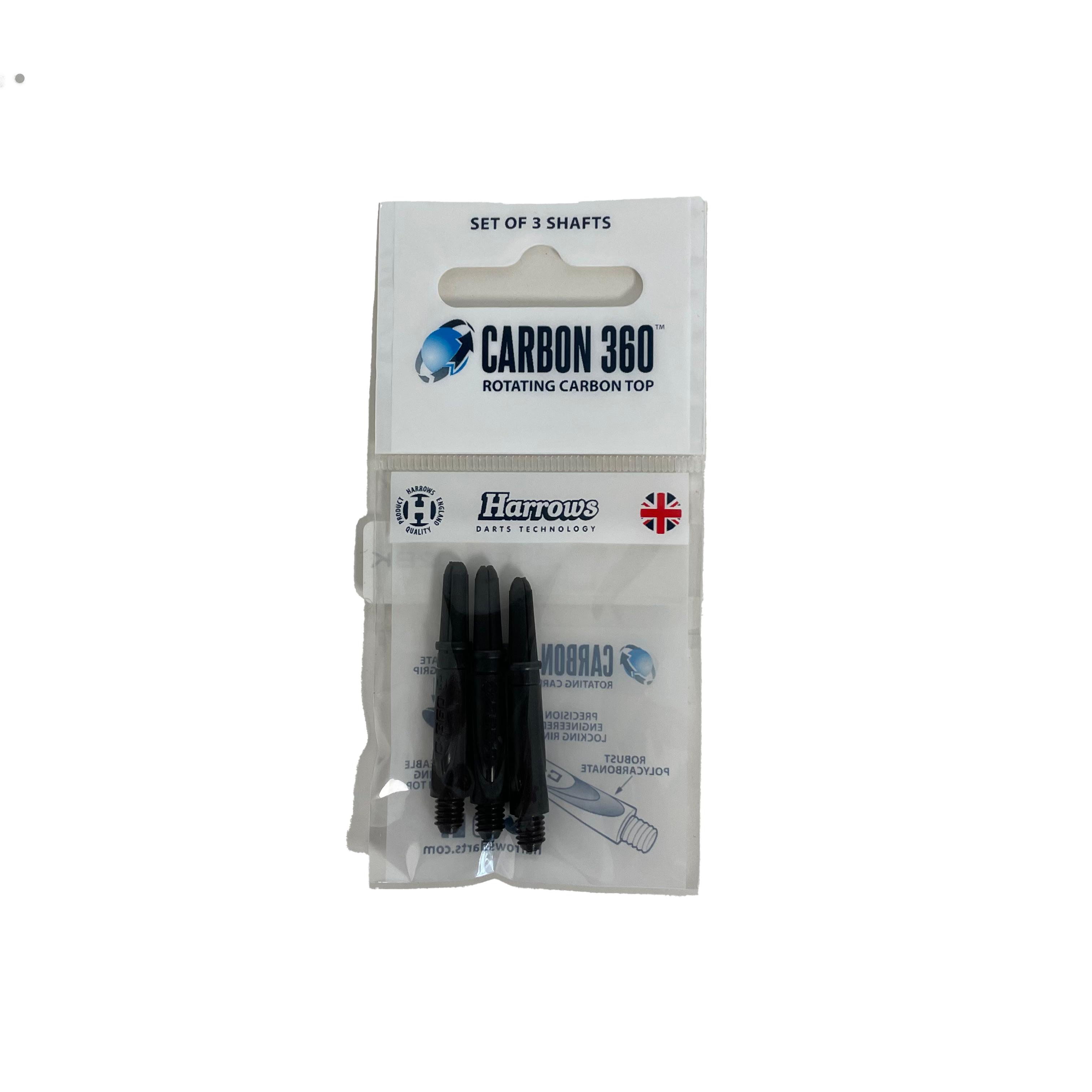 TIGES DE DARD HARROWS EN CARBONE 360 COURT - NOIR