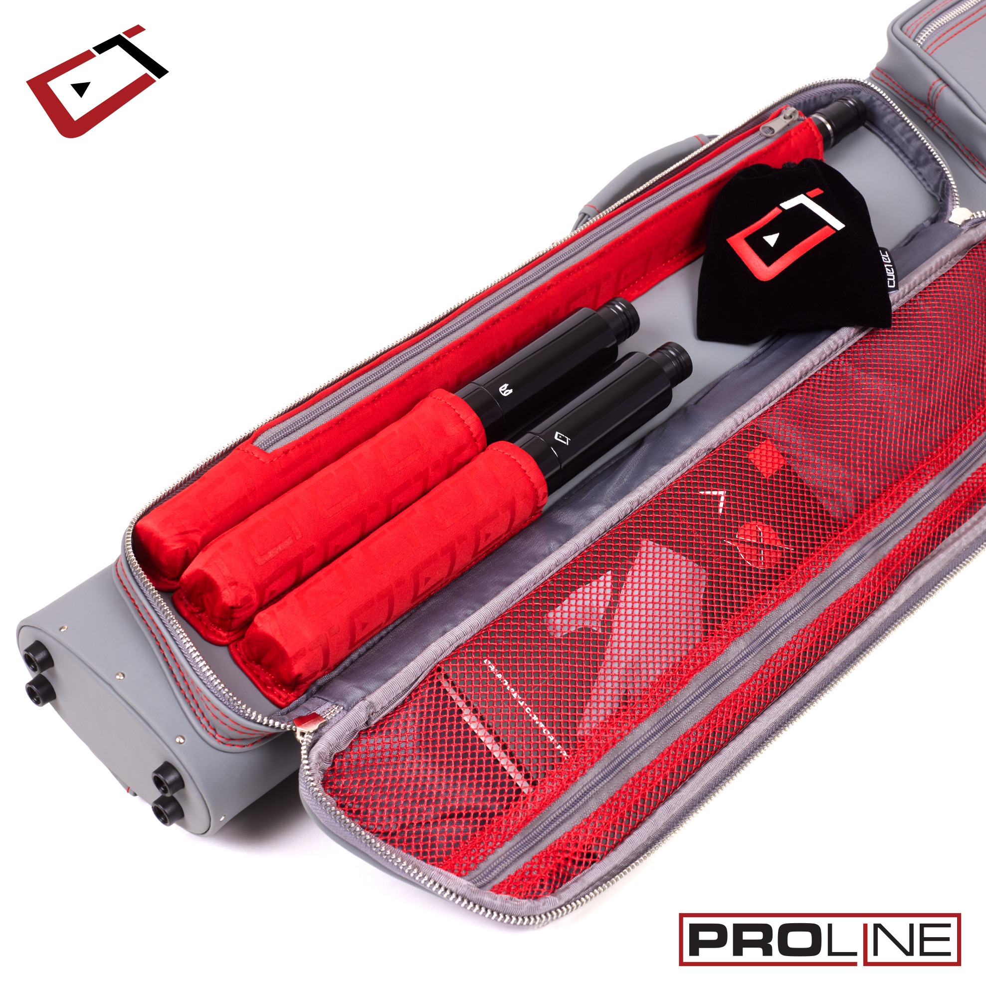 ÉTUI POUR BAGUETTE DE BILLARD CUETEC PROLINE 2 MANCHES 4 FLÈCHES GRIS