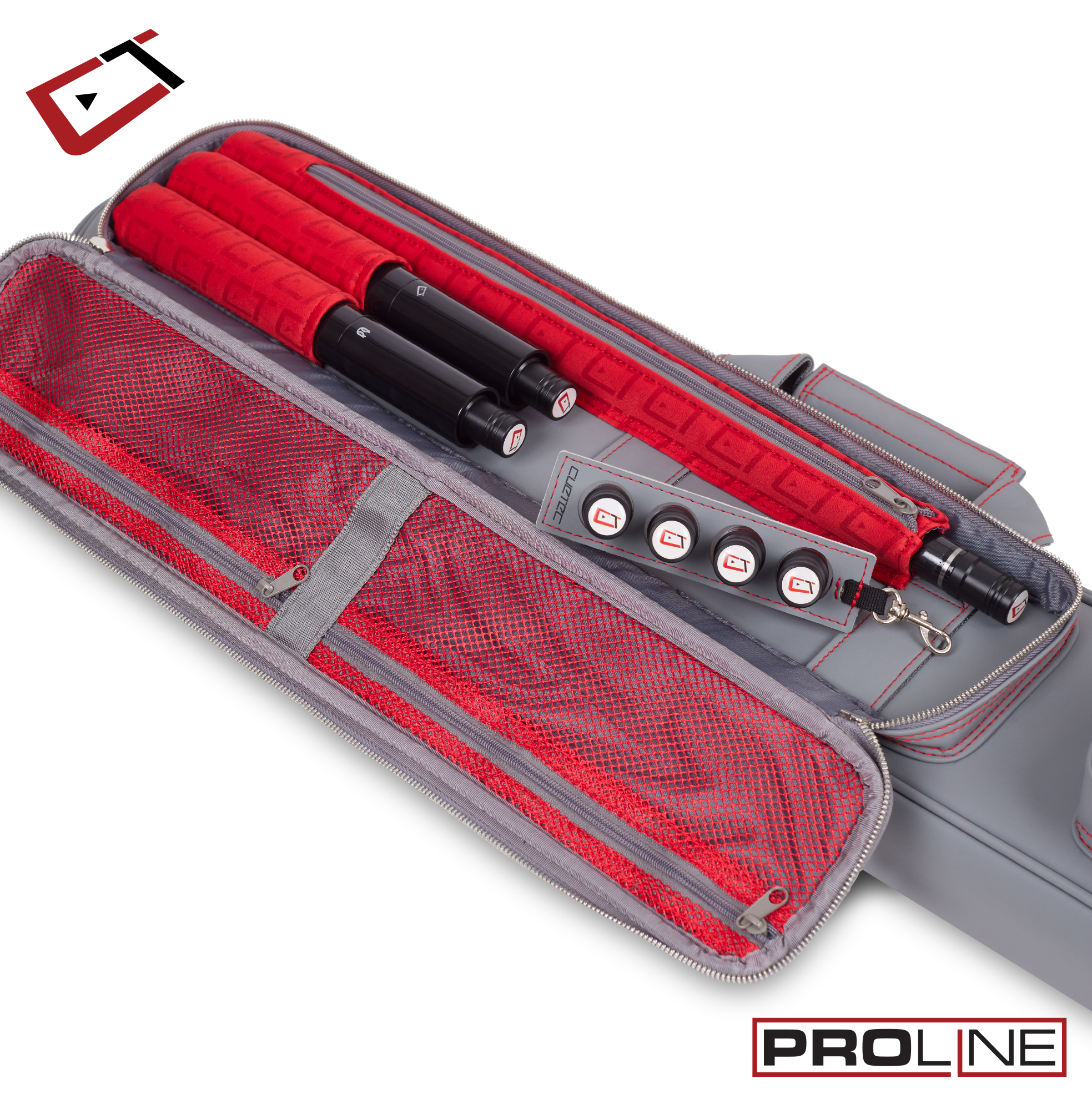 ÉTUI POUR BAGUETTE DE BILLARD CUETEC PROLINE 4 MANCHES 8 FLÈCHES GRIS