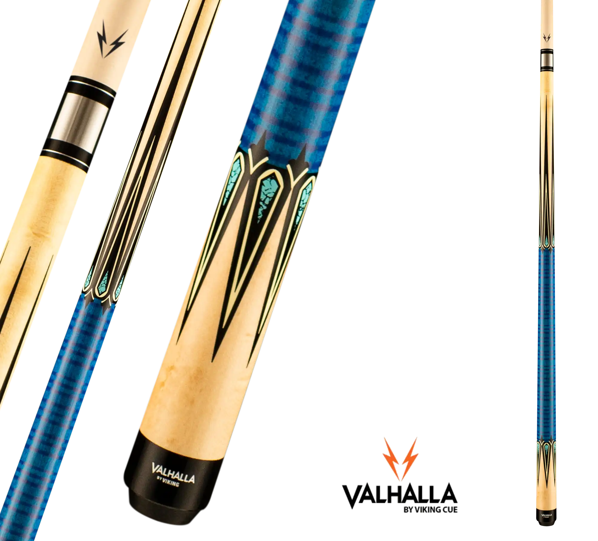 BAGUETTE DE BILLARD VIKING VALHALLA VA942 BEIGE ET BLEU 13MM 19OZ