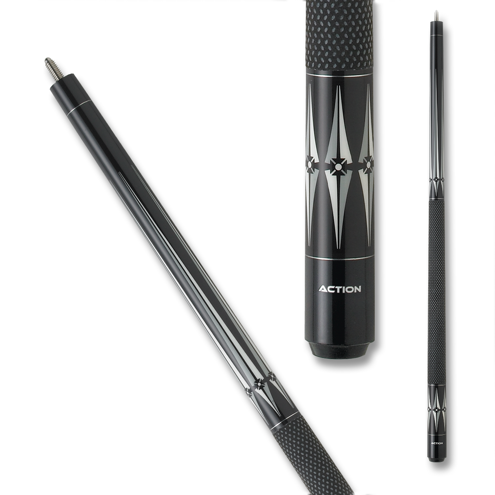 BAGUETTE DE BILLARD ACTION BW09 AVEC GRIP TEC-RELON NOIE ET BLANC 13MM 19OZ