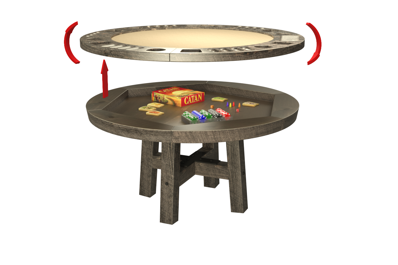 TABLE DE JEUX RONDE BARN