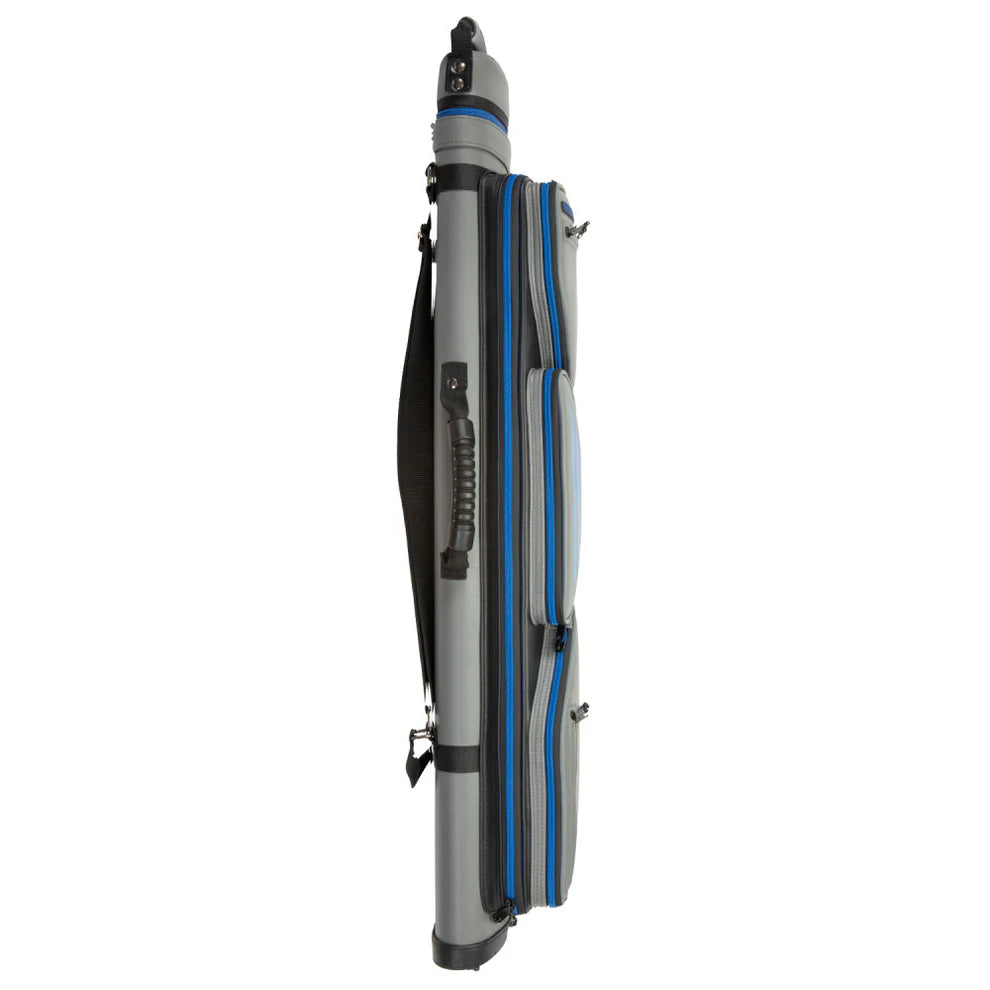 ÉTUI DE BAGUETTE DE BILLARD LUCASI RIVAL RIGIDE GRIS ET BLEU 3M 4F