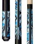 RAGE POOL CUE MATTE BLUE POISON OAK CAMO 13MM 19OZ