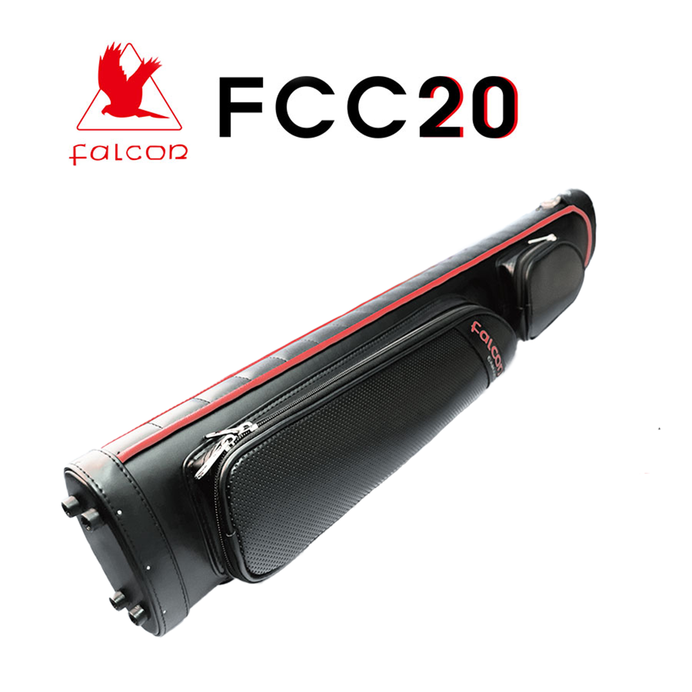 ÉTUI RIGIDE FALCON EN CUIR PVC NOIR ET ROUGE 3M 5F