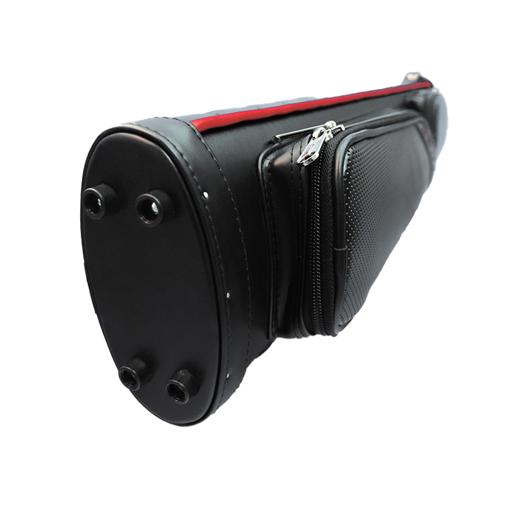 ÉTUI RIGIDE FALCON EN CUIR PVC NOIR ET ROUGE 3M 5F