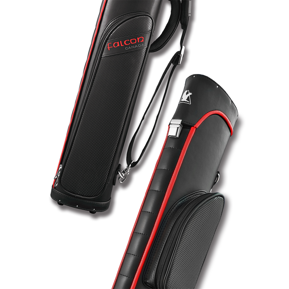 ÉTUI RIGIDE FALCON EN CUIR PVC NOIR ET ROUGE 3M 5F