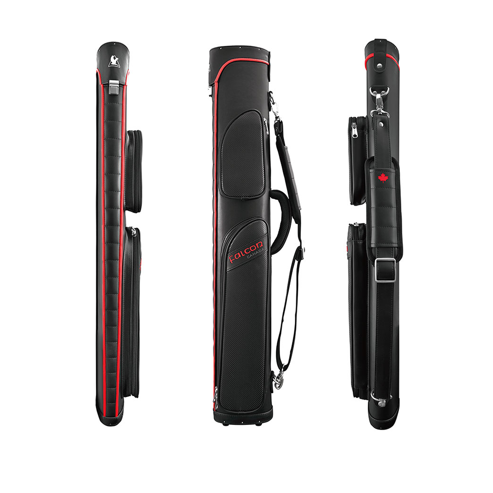ÉTUI RIGIDE FALCON EN CUIR PVC NOIR ET ROUGE 3M 5F