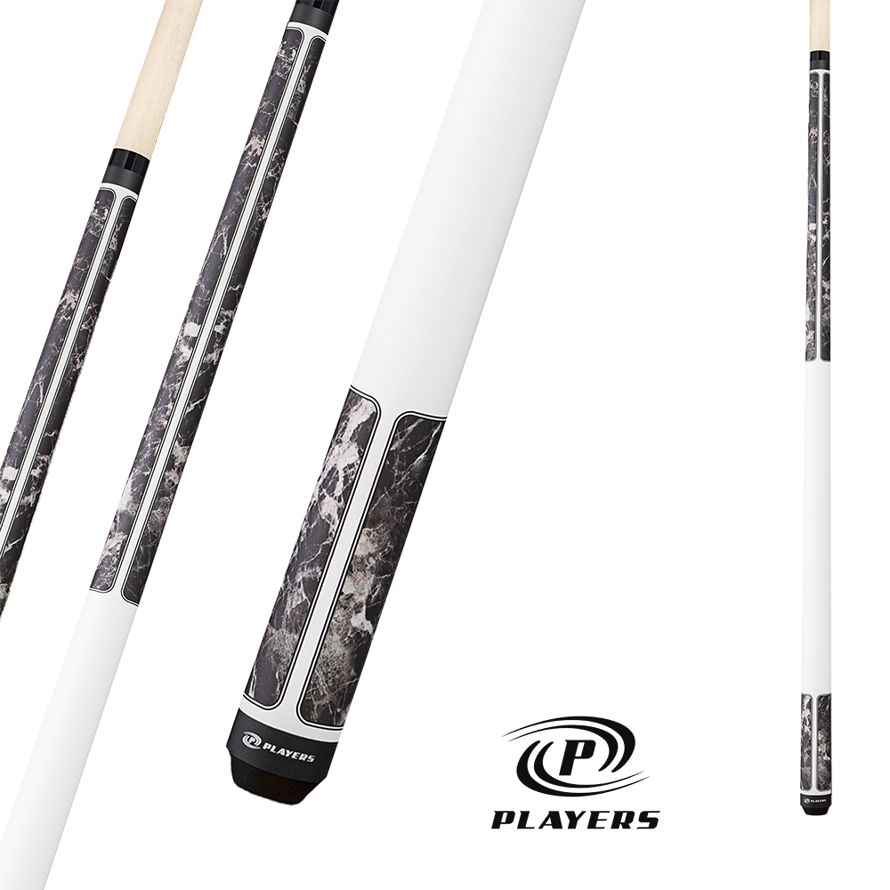 BAGUETTE DE BILLARD PLAYERS G4145 BLANC ET GRIS 13MM 19OZ