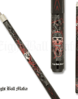 ACTION EIGHT BALL MAFIA EBM28 CUE BLACKRED SPORT GRIP WRAP 13MM 19OZ