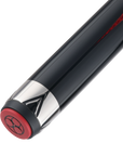POISON MAELITH POOL CUE WITH CARBON FIBER SHAFT - BLACK/RED - NO WRAP 12.4MM 19OZ