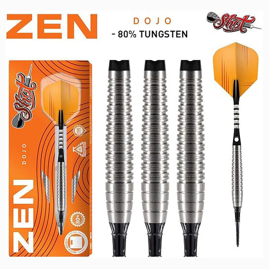 ZEN DOJO JEU DE FLÉCHETTES À POINTE SOUPLE - BARREAUX EN TUNGSTÈNE À 80%.