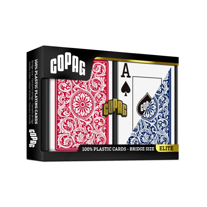 COPAG PLASTIC BRIDGE DECK CARDS 1546 JUMBO RED AND BLUE