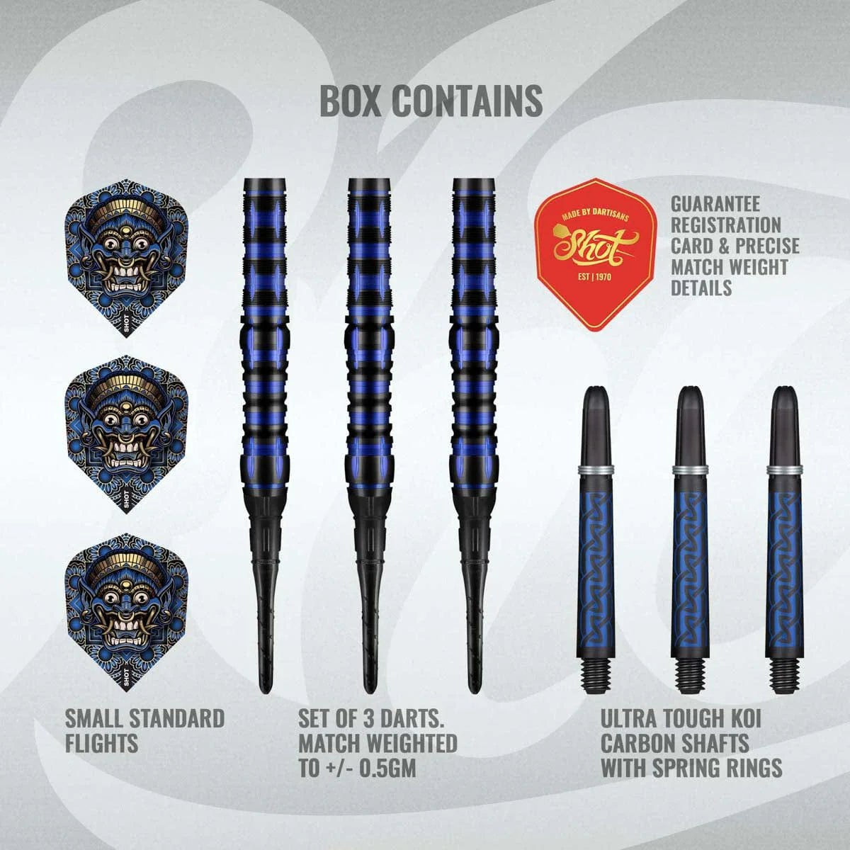 SHOT TRIBAL WEAPON JAVA SOFT TIP DART SET - 90% TUNGSTEN BARRELS