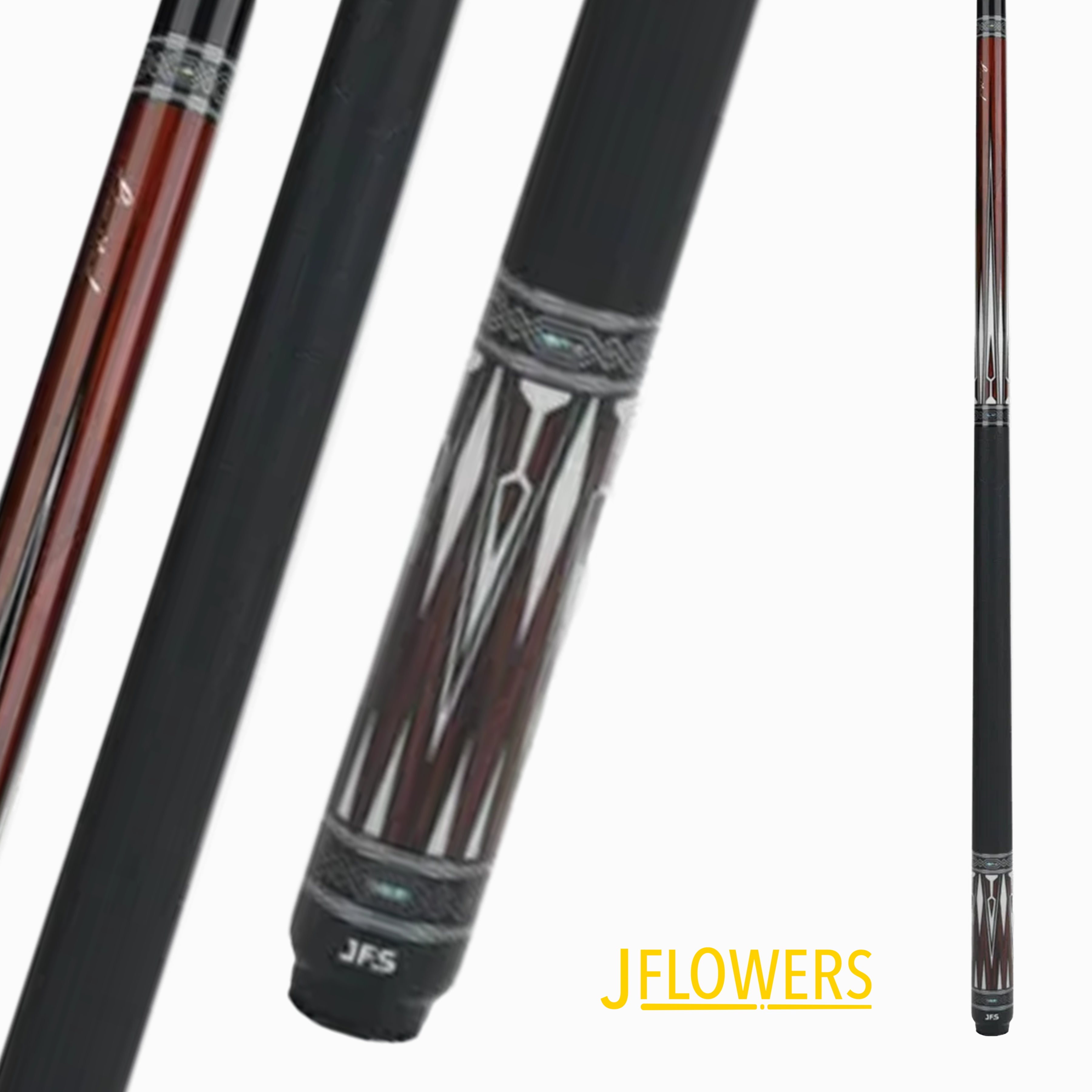 J FLOWERS ARDEN PRESTIGE POOL CUE BROWN CARBON SHAFT 13MM 19OZ