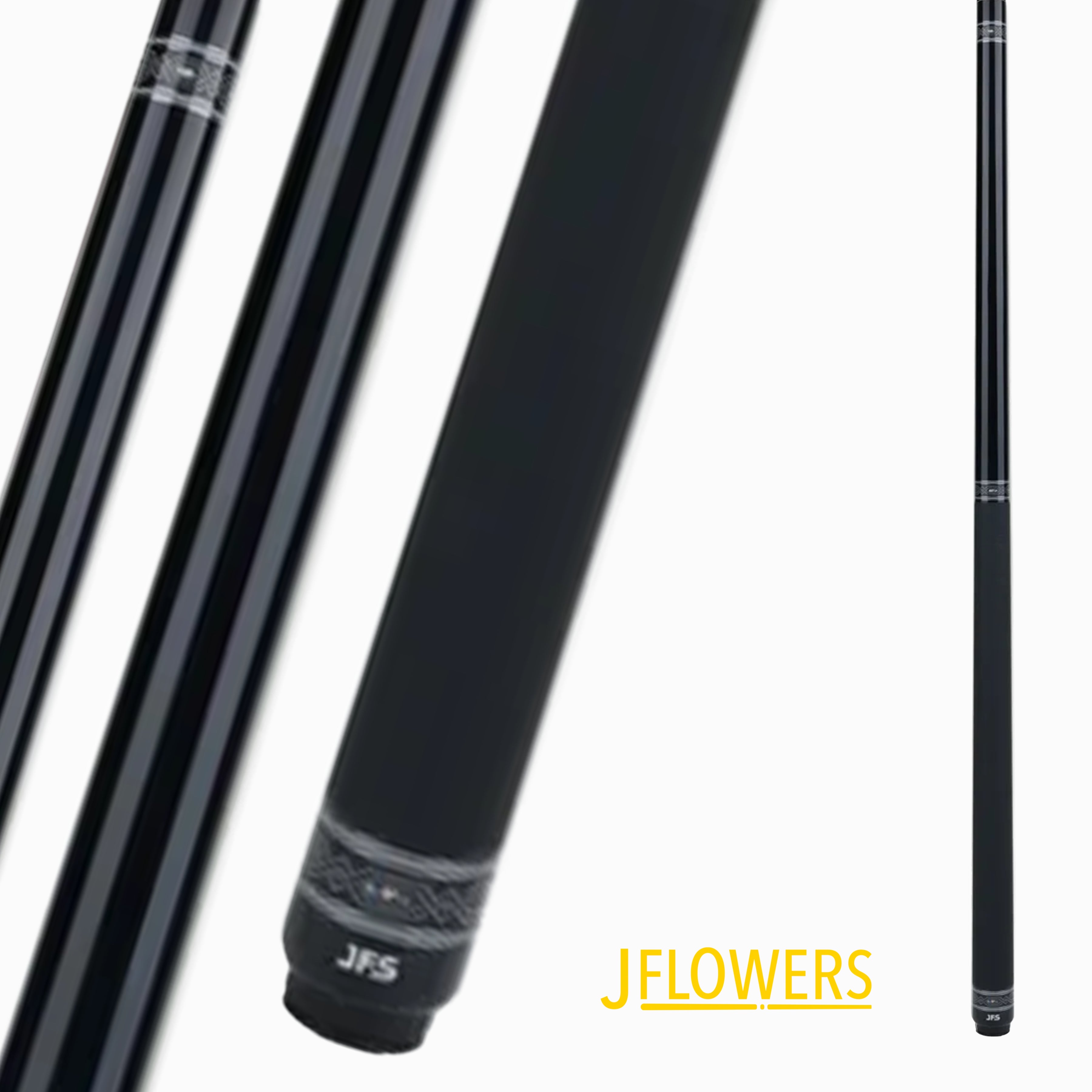 J FLOWERS CADEN POOL CUE EBONY BLACK CARBON FIBER SHAFT 13MM 190Z