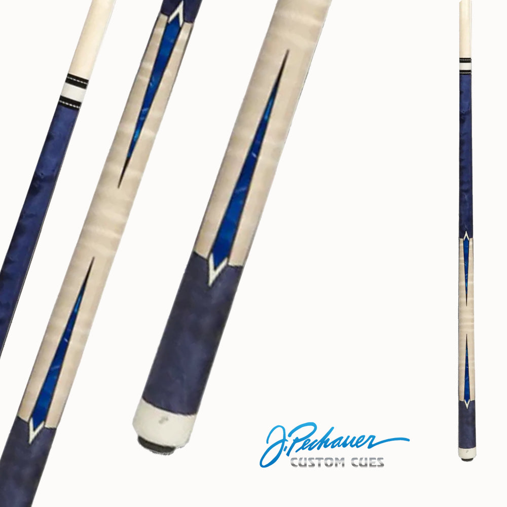 PECHAUER POOL CUE JP SERIES JP13-S BLUE PEARL 12.5MM 19OZ