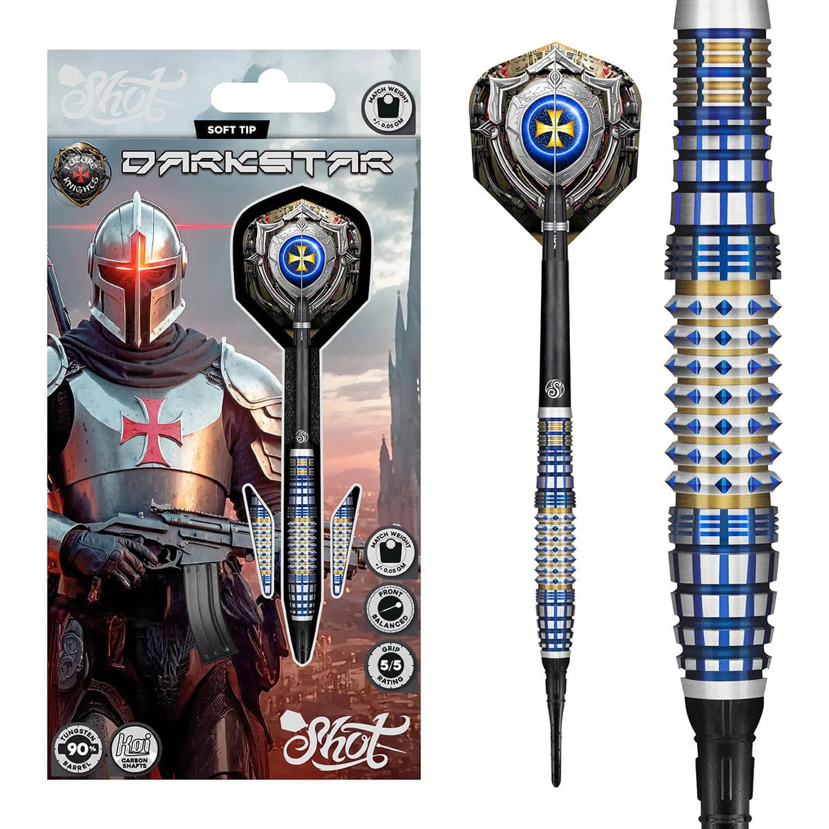 FLÉCHETTES SHOT FUTURE KNIGHTS DARKSTAR POINTE SOUPLE - BARREAUX EN TUNGSTÈNE À 90%