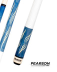 PEARSON POOL CUE PK SERIES - CARBON CLEAR SHAFT BLUE WITH WHITE HANDLE 11.8MM 19OZ