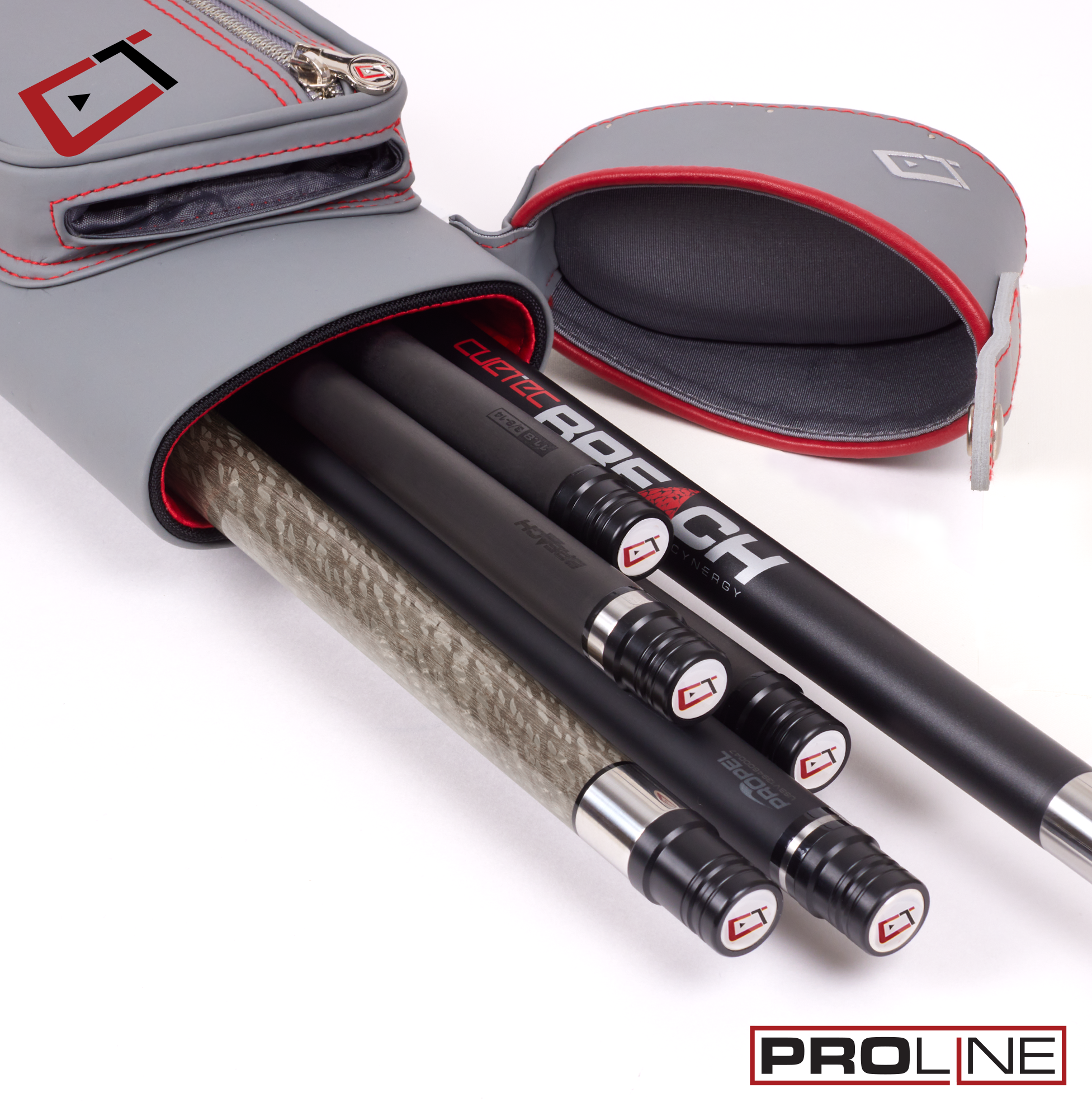 ÉTUI POUR BAGUETTE DE BILLARD CUETEC PROLINE 2 MANCHES 4 FLÈCHES GRIS