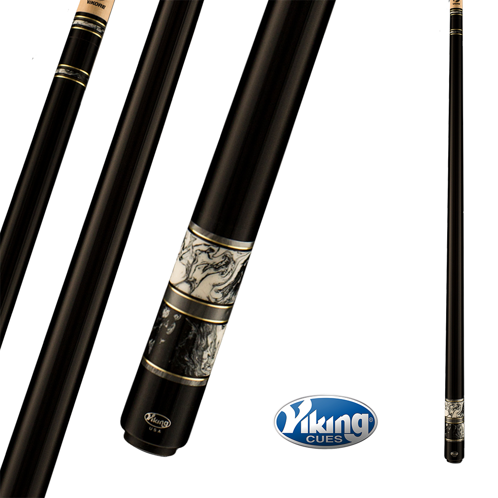 BAGUETTE DE BILLARD VIKING B3301 - NOIRE ET CRÈME SANS GRIP13MM 19OZ