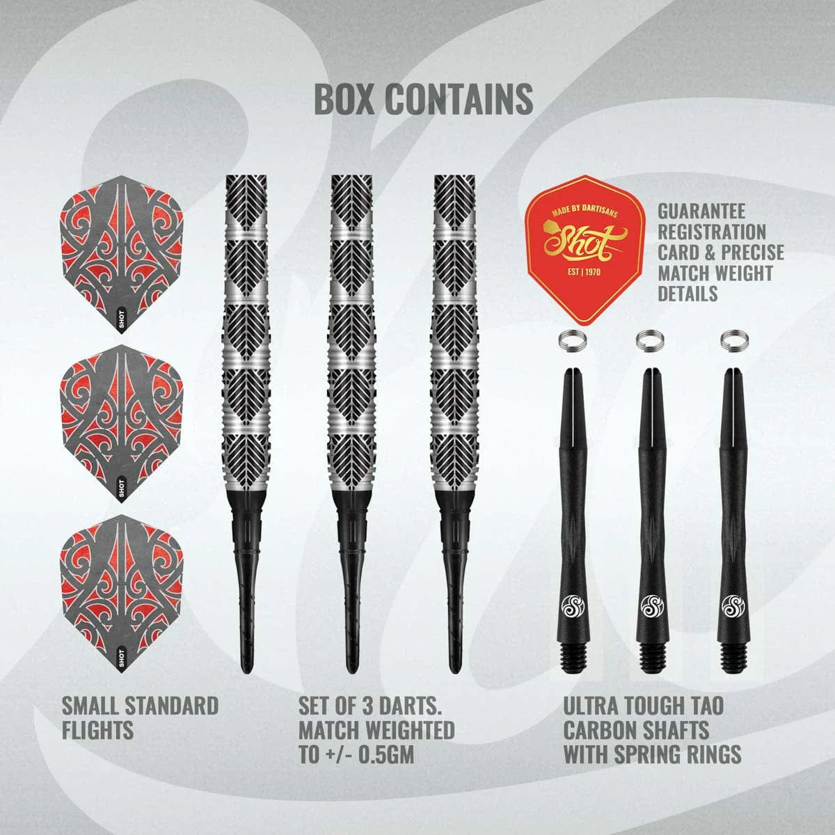 FLÉCHETTTES SHOT WARRIOR AWE POINTE SOUPLE - BARREAUX EN TUNGSTÈNE À 90%