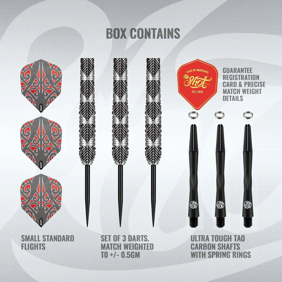 SHOT WARRIOR AWE STEEL TIP DART SET - 90% TUNGSTEN BARRELS
