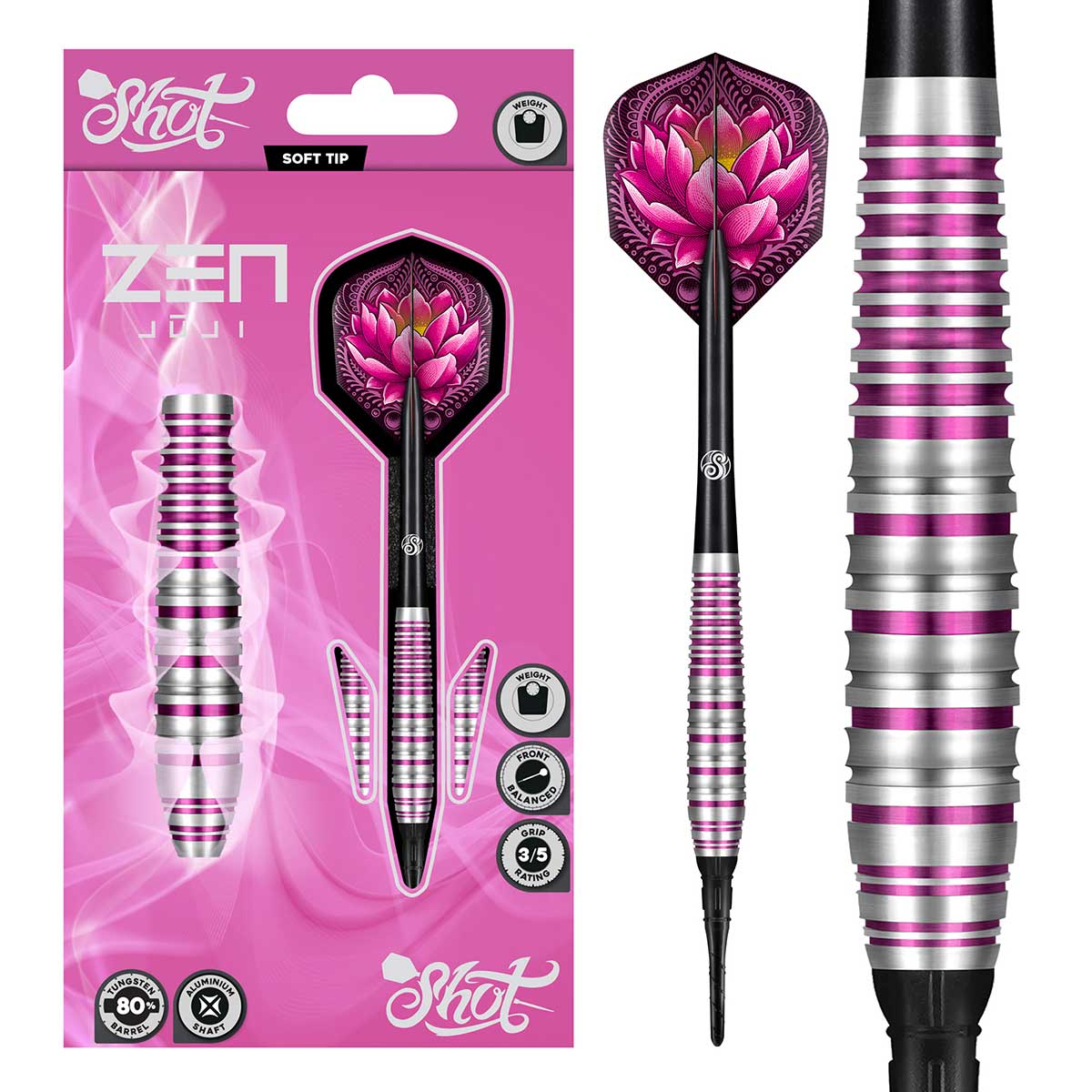 FLÉCHETTES SHOT ZEN JUJI POINTE SOUPLE - BARREAUX EN TUNGSTÈNE À 80%