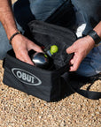 rEPORTER BOCCE CASE OBUT 3 BALLS BLACK AND GREY