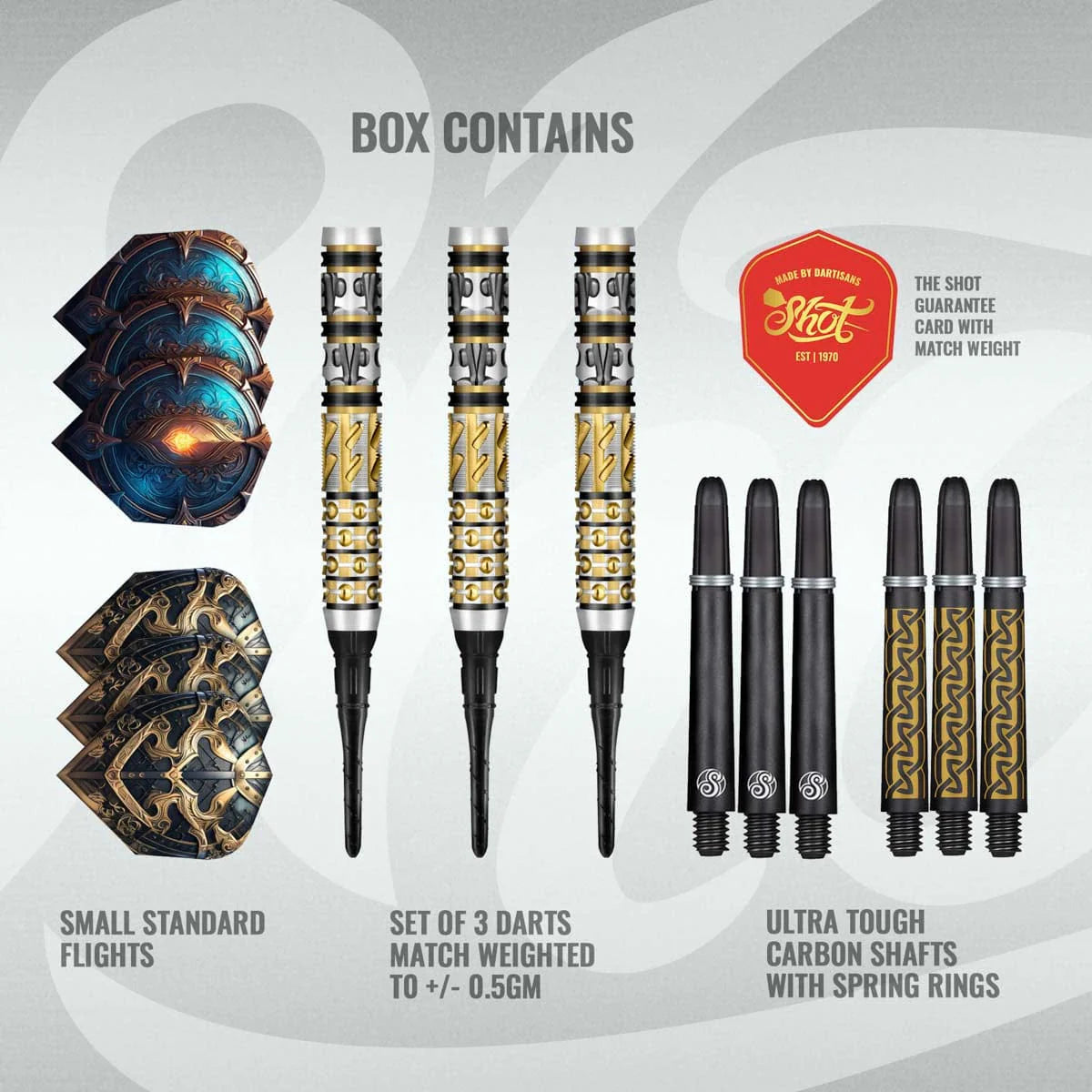 SHOT VIKING ODIN SOFT TIP DART SET - 95% TUNGSTEN DART BARRELS