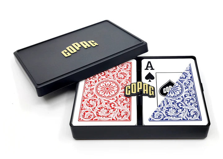 COPAG PLASTIC BRIDGE DECK CARDS 1546 JUMBO RED AND BLUE