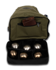 BOCCE BACKPACK OBUT UP TO 6 BALLS BLACK AND KAKI