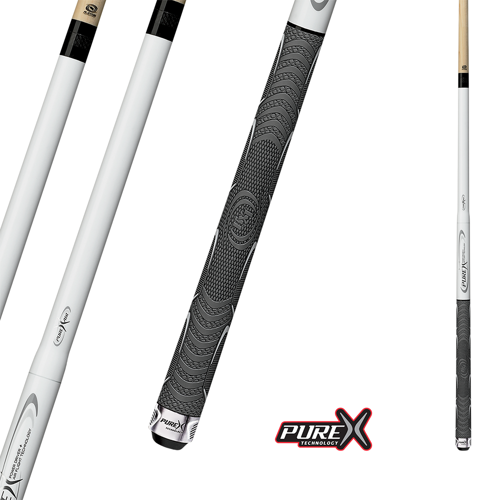 PURE X POOL CUE BRUNSWICK HXTP2 WHITE AND GREY 13MM 19OZ