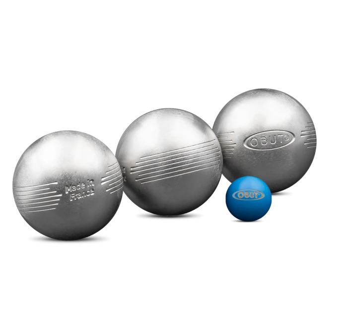 OBUT SET OF THREE PÉTANQUE BOULES LOISIR SIDE INOX