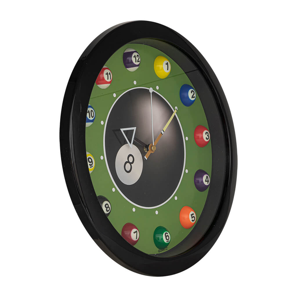 BILLIARD CLOCK #8 11'' DIAMETER