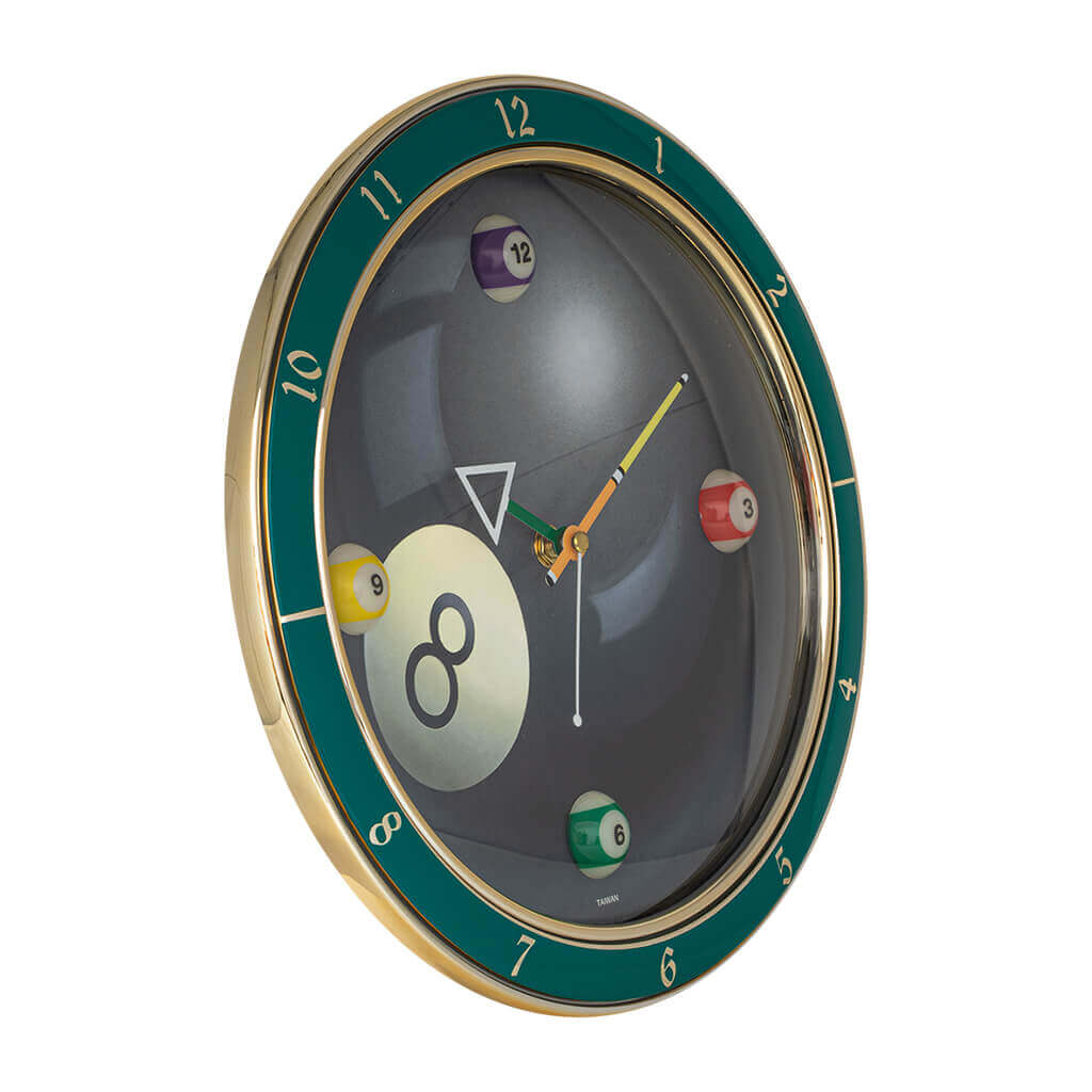 BILLIARD CLOCK #8 12'' DIAMETER