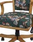 SWIVEL/ROLL ARMCHAIR OAK BILLIARD FABRIC