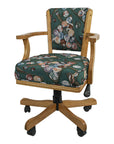 SWIVEL/ROLL ARMCHAIR OAK BILLIARD FABRIC